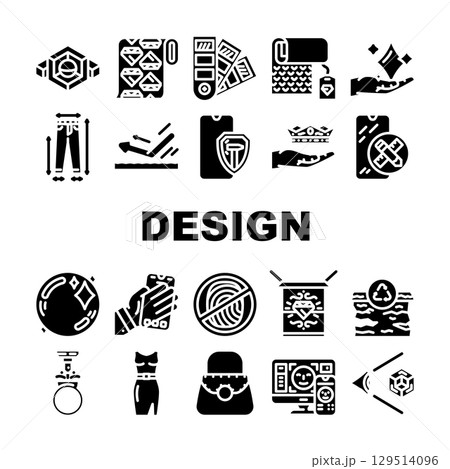 design aesthetics product icons set vector design aesthetics product icons set vector 129514096