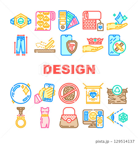 design aesthetics product icons set vector 129514137