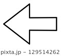 シンプルな左向きの矢印の線画 129514262