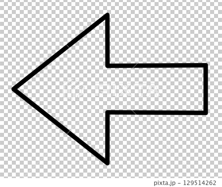 シンプルな左向きの矢印の線画 129514262