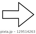 シンプルな右向きの矢印の線画 129514263