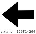 シンプルな左向きの黒い矢印 129514266
