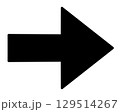 シンプルな右向きの黒い矢印 129514267