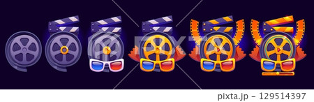 Movie theater or video rating rank badge, game...のイラスト素材 [129514397 ...