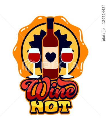 France hot wine retro Y2K sticker or label. European nation culture retro vector tag, French travel souvenir Y2K label. Europe country cuisine patch with red wine bottle and glasses, typography 129514424