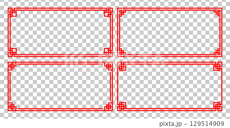 亞洲、中國、中國風格框架紅色背景亞洲結框架和 亞洲、中國、中國風格框架紅色背景亞洲結框架和 129514909