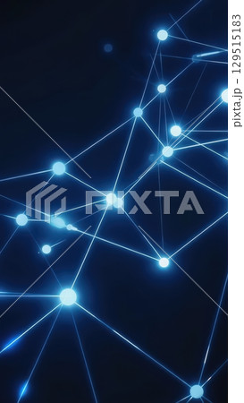 Blue and white image of a network of lines and dots Blue and white image of a network of lines and dots 129515183