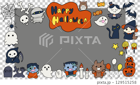 萬聖節可愛框架 129515258