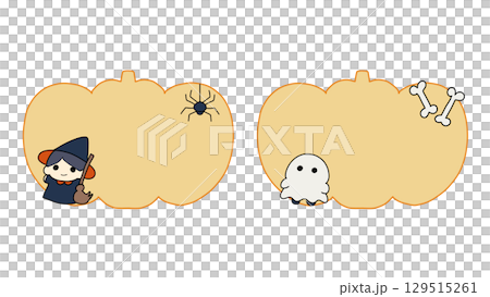 萬聖節可愛的女巫、鬼和南瓜 129515261