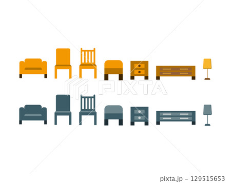 家具のイラストのセット 家具のイラストのセット 129515653