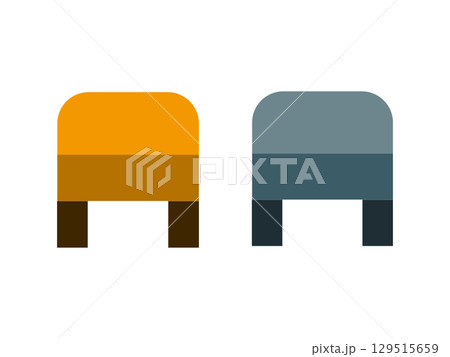 一人がけの小さいソファのイラストのセット 129515659