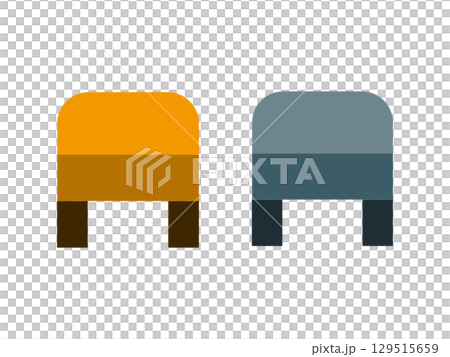 一人がけの小さいソファのイラストのセット 129515659