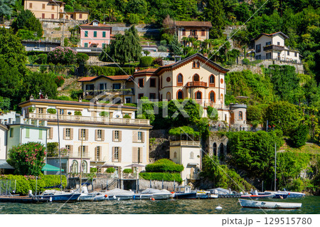 Old Houses building architecture on lake Como, Italy. Old Houses building architecture on lake Como, Italy. 129515780