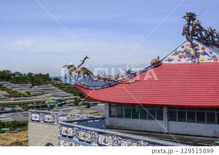 Lihn Tap Bell Tower of Lihn Phuoc Pagoda decorated with mosaics, built in 1952 in Trai Mat, Vietnam 129515899