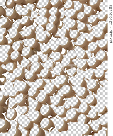 丸い球体の粒が大量に集合体となってひしめきあっている。光が当たっている部分が透明。背景などにどうぞ。 129516288