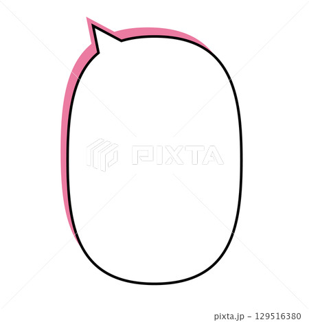 シンプルな吹き出しのイラスト　楕円形　縦長 129516380