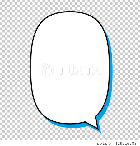 シンプルな吹き出しのイラスト　楕円形　縦長 129516388