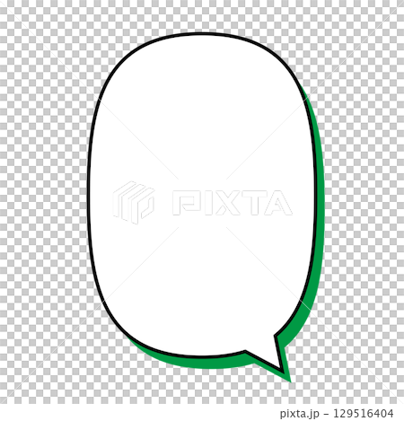 Simple speech bubble illustration, oval, vertical Simple speech bubble illustration, oval, vertical 129516404