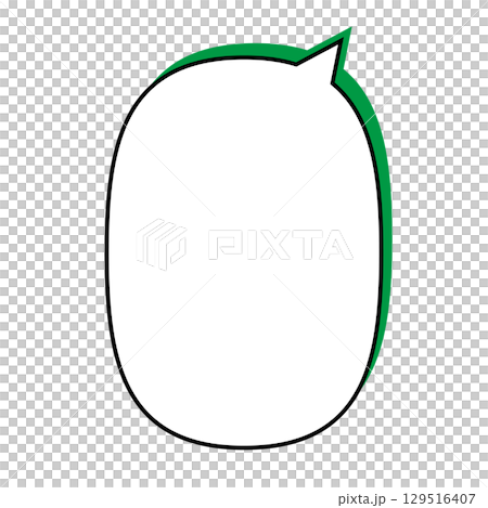 Simple speech bubble illustration, oval, vertical Simple speech bubble illustration, oval, vertical 129516407