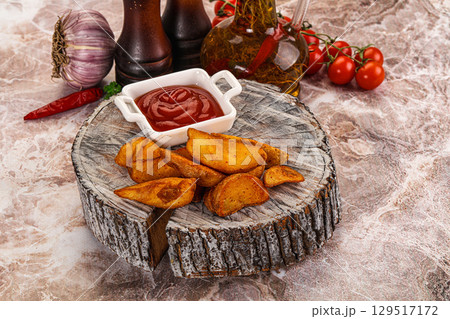 Fried rustic golden Idaho potato 129517172