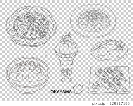 岡山美食旅行美食插圖集 岡山美食旅行美食插圖集 129517196