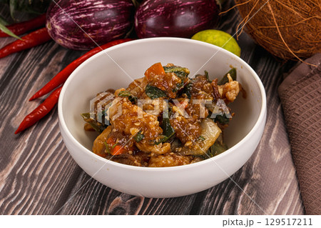 Prawn with vegetables and oyster sauce 129517211