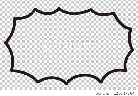 鋸齒狀龐克手繪對話泡泡。爆炸、驚訝和驚嘆情緒的框架。 129517364