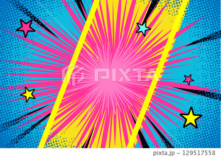Vibrant pop art halftone background for comics 129517558
