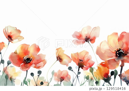 Watercolor illustration of flowers, 129518416