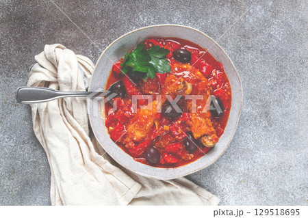 Pollo alla romana, Roman chicken, homemade, no people, 129518695