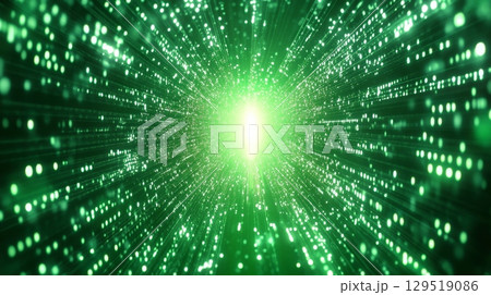 A Futuristic Data Stream Displayed with a Green Glow An Abstract Digital Artistic Concept to Inspire You 129519086