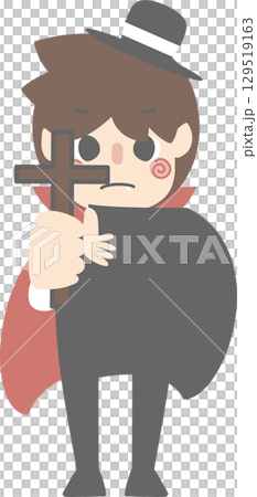 happy halloween holiday festival with boy wearing count dracula vampire costume, flat jpg illustration cartoon character design happy halloween holiday festival with boy wearing count dracula vampire costume, flat jpg illustration cartoon character design 129519163