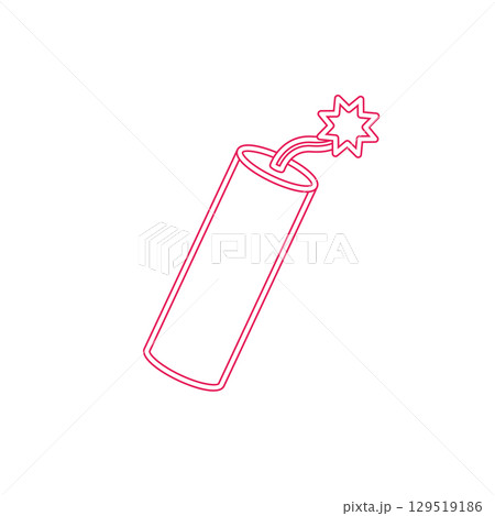 Outlined dynamite stick. Vector 129519186