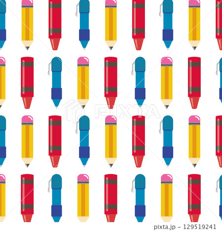 Stationery pencils pattern. Vector Stationery pencils pattern. Vector 129519241