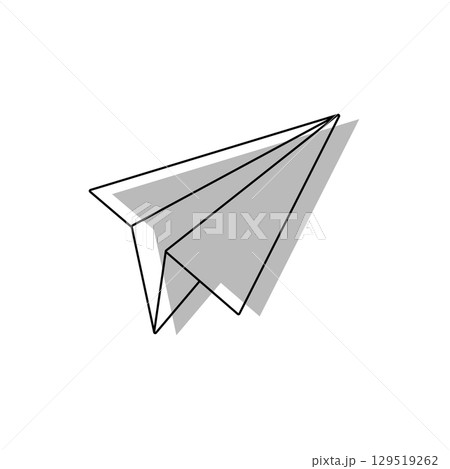 Paper airplane outline style. Vector 129519262