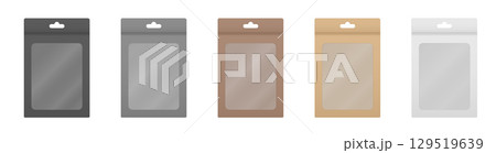 Set of paper packaging boxes with transparent window and hanging hole Set of paper packaging boxes with transparent window and hanging hole 129519639