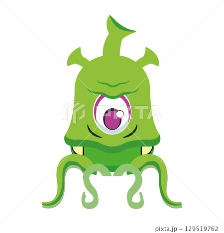 Green alien with tentacles. Vector Green alien with tentacles. Vector 129519762