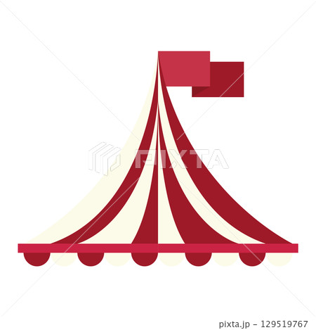 Red circus tent. Vector 129519767