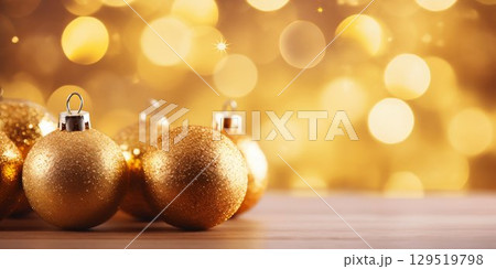 Festive Christmas Composition with Glittering Bokeh Background. Generative ai 129519798