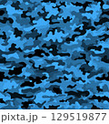 Blue military camouflage vector seamless pattern print 129519877
