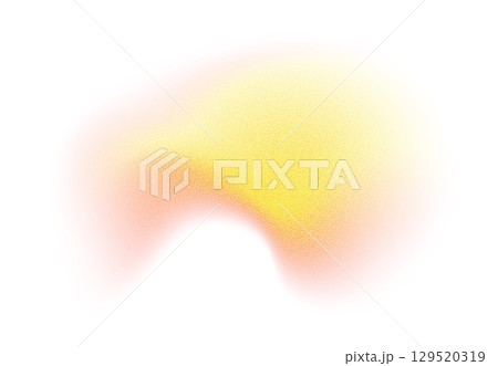 Abstract gradient shape with noise, orange blurred grainy color gradation, vibrant design element. 129520319