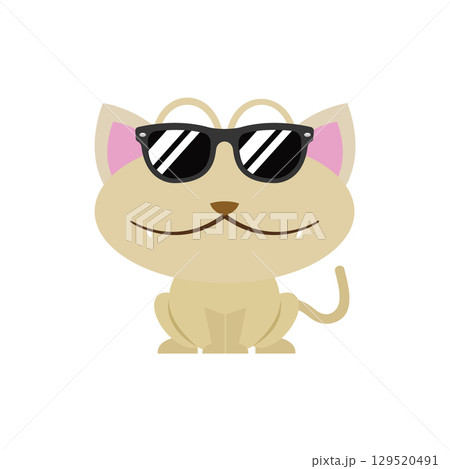 Cool cat wearing sunglasses. Vector Cool cat wearing sunglasses. Vector 129520491