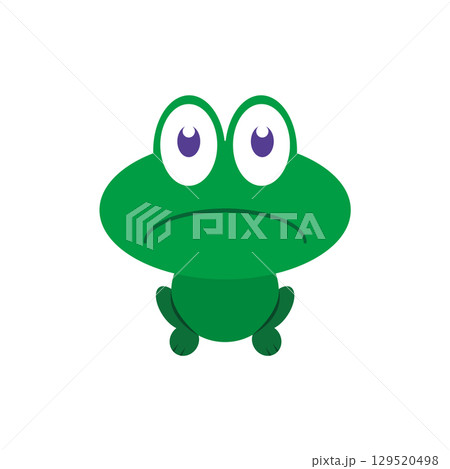 Sad Green Frog Character. Vector Sad Green Frog Character. Vector 129520498