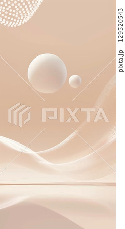 Abstract Waves Featuring Soft Bubbles and a Textured Background that Evokes a Sense of Serenity and Calmness 129520543