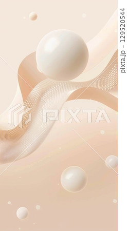 Abstract Waves Featuring Soft Bubbles and a Textured Background that Evokes a Sense of Serenity and Calmness 129520544