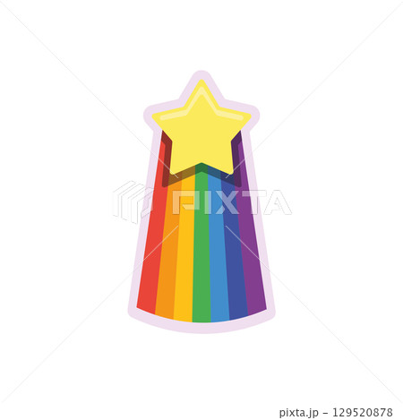 Rainbow shooting star design. Vector 129520878