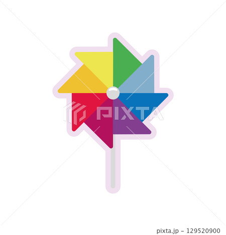 Rainbow pinwheel design. Vector 129520900