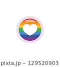Rainbow heart in circle. Vector 129520903