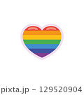 Rainbow heart with stripes. Vector 129520904