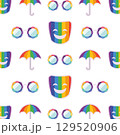 Rainbow Accessories Pattern. Vector 129520906